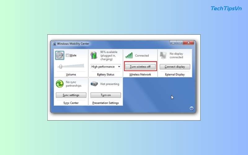Hướng dẫn cách cài WiFi cho laptop Dell đơn giản nhanh chóng Nhấn Turn wireless on