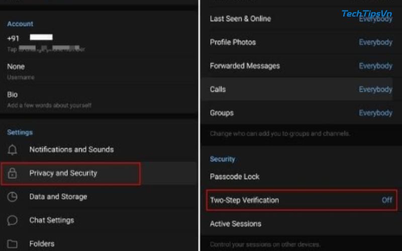 Cách kích hoạt bảo mật 2 lớp trên Telegram chi tiết từ A-Z Bạn bấm vào logo có hình ổ khóa và chọn mục xác minh 2 bước