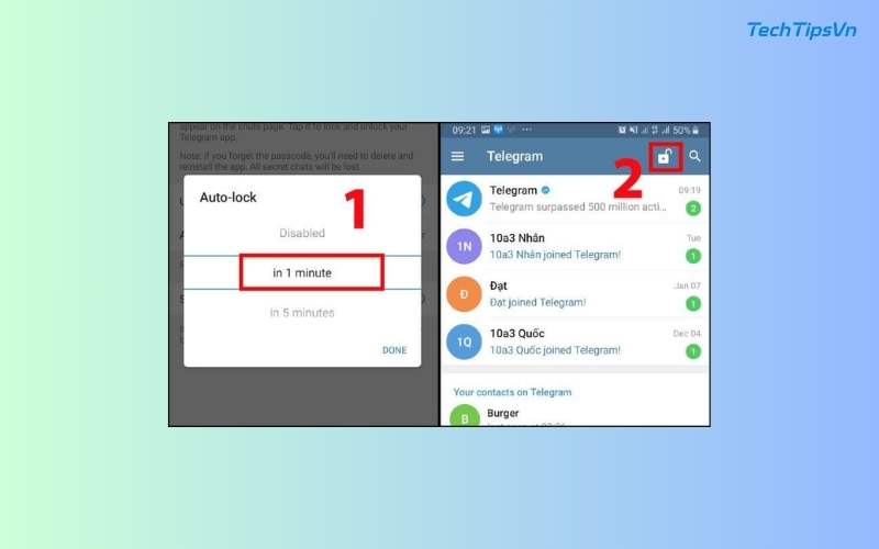Hướng dẫn bảo mật Telegram để tránh rò rỉ thông tin cá nhân Chọn mục Tự động khóa (Auto-lock)