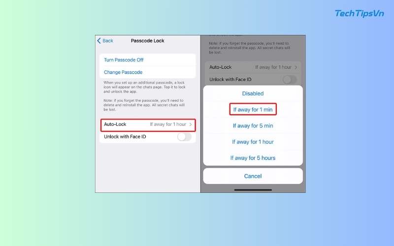 Hướng dẫn bảo mật Telegram để tránh rò rỉ thông tin cá nhân Vào mục Tự động khóa