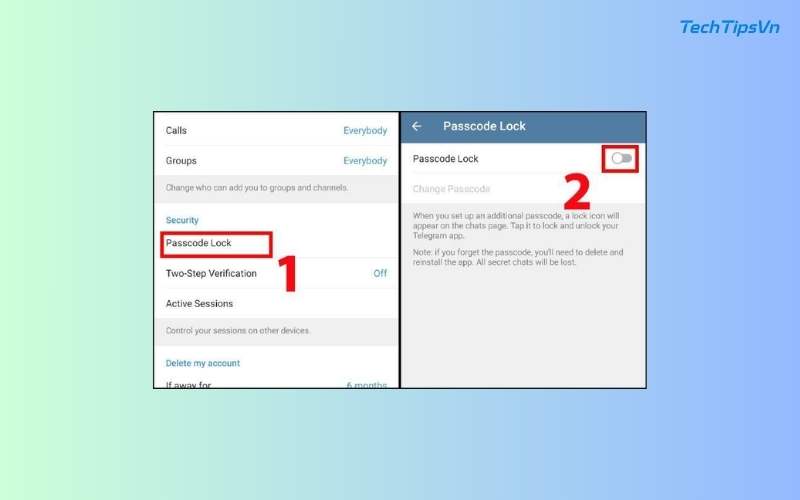Hướng dẫn bảo mật Telegram để tránh rò rỉ thông tin cá nhân Khóa bằng mã PIN (Passcode Lock)