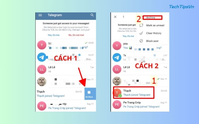 Cách ẩn trò chuyện trong Telegram trên điện thoại, PC cực dễ Cách ẩn trò chuyện trong Telegram trên điện thoại
