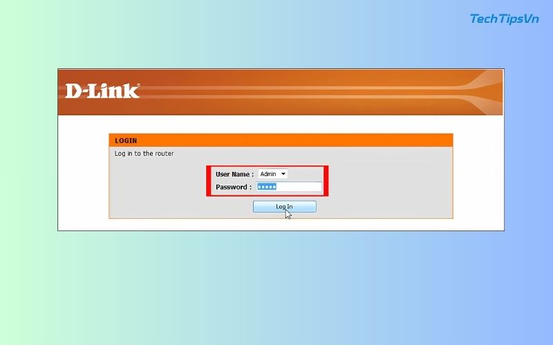 Đăng nhập vào giao diện chính của router D-Link