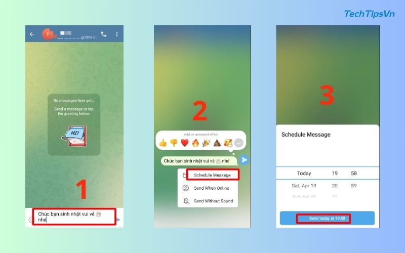 Cách đặt lịch gửi tin nhắn trong Telegram trên điện thoại, PC Cách đặt lịch gửi tin nhắn trong Telegram trên điện thoại