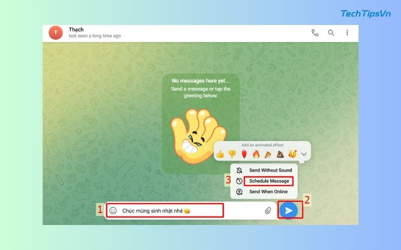 Cách đặt lịch gửi tin nhắn trong Telegram trên điện thoại, PC Cách đặt lịch gửi tin nhắn trong Telegram trên PC - Bước 1