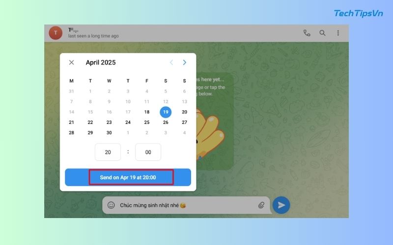 Cách đặt lịch gửi tin nhắn trong Telegram trên điện thoại, PC Cách đặt lịch gửi tin nhắn trong Telegram trên PC - Bước 2