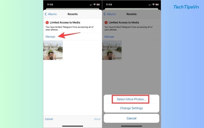 Hướng dẫn cách gửi ảnh và video chất lượng cao trên Telegram Lựa chọn ảnh và video từ thư viện điện thoại
