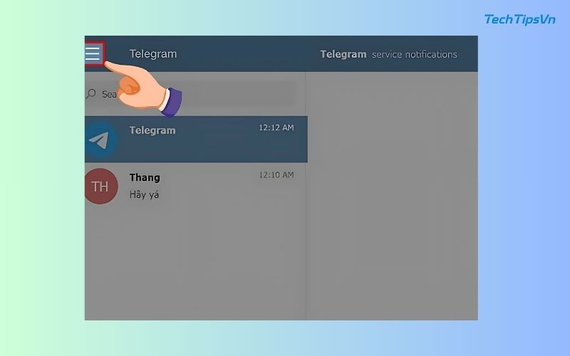 Top 4 cách kết bạn trên telegram dành cho người mới bắt đầu Nhấn vào biểu tượng ba gạch ngang ở góc trên bên trái