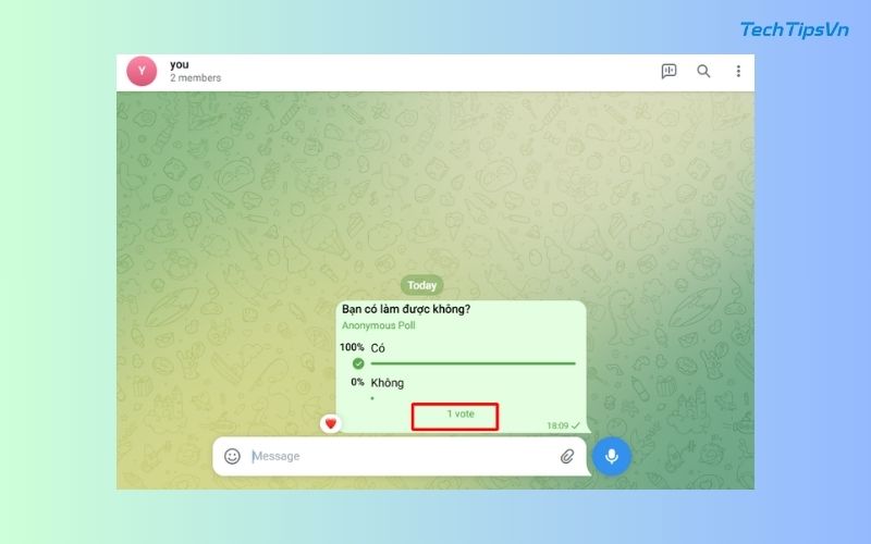 Cách tạo cuộc thăm dò ý kiến trên Telegram trên điện thoại, PC Cách tạo cuộc thăm dò ý kiến trên Telegram ở PC - Bước 3