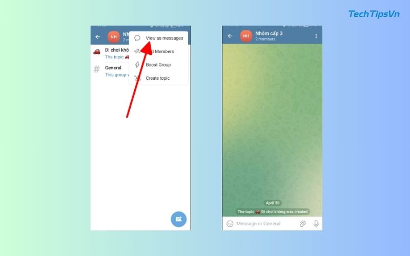 Hướng dẫn cách tạo topic trên Telegram đơn giản, siêu dễ Cách tạo topic trên Telegram ở điện thoại - Bước 3