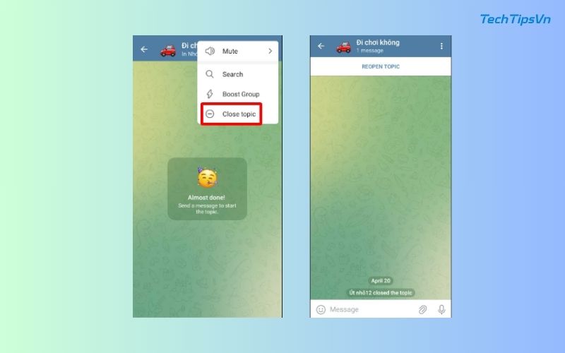 Hướng dẫn cách tạo topic trên Telegram đơn giản, siêu dễ Cách thiết lập điều chỉnh topic trên Telegram - Bước 2