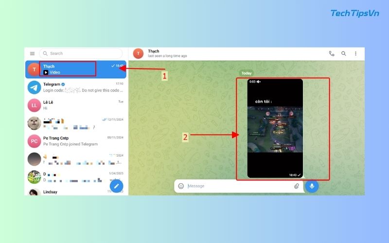 Hướng dẫn cách xem video trên Telegram cực dễ, cực nhanh Cách xem video trên Telegram - Bước 1