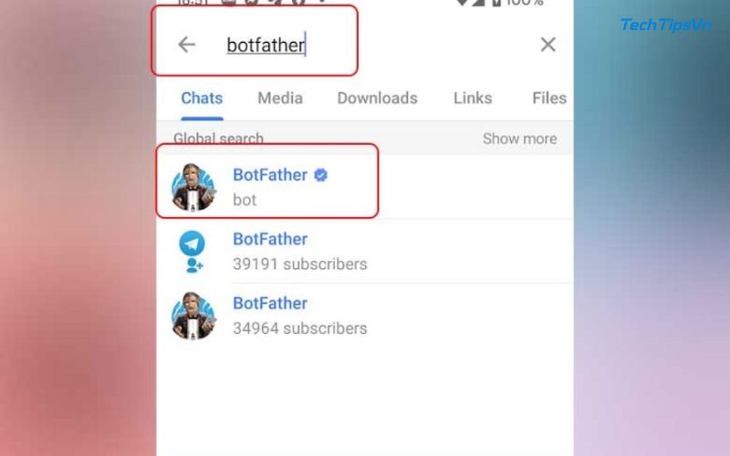 Tham khảo hướng dẫn tạo Bot Telegram chi tiết từng bước Mở BotFather trong ứng dụng