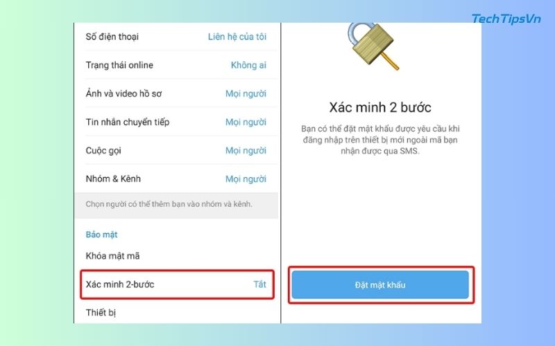 Kích hoạt OTP Telegram – Bảo mật tài khoản chỉ với vài bước Khi đến bước xác minh bạn cần cẩn thận khi nhập mật khẩu