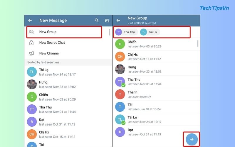 Tạo nhóm Telegram: Bước đơn giản để kết nối với mọi người Chọn các thành viên