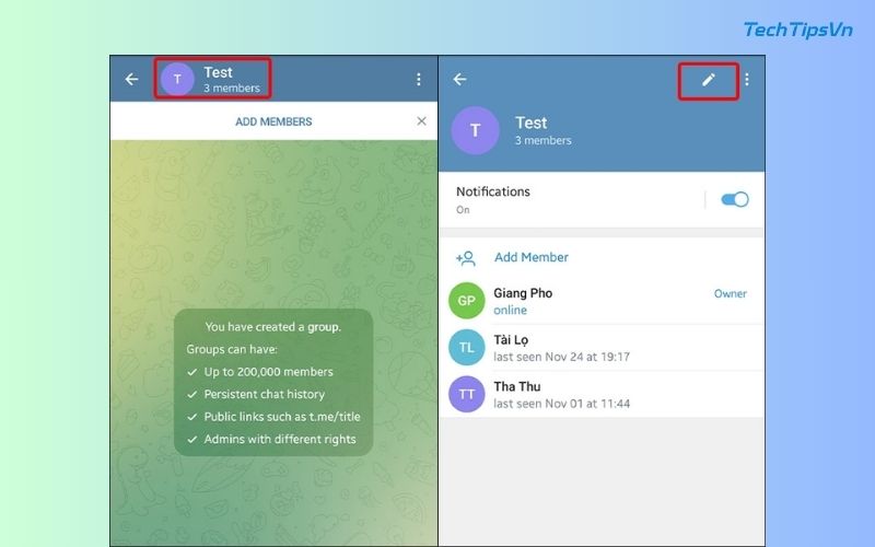 Tạo nhóm Telegram: Bước đơn giản để kết nối với mọi người Cài đặt quyền cho các thành viên