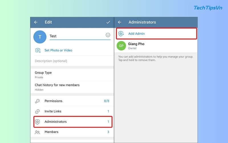 Tạo nhóm Telegram: Bước đơn giản để kết nối với mọi người Bổ nhiệm một thành viên làm Admin