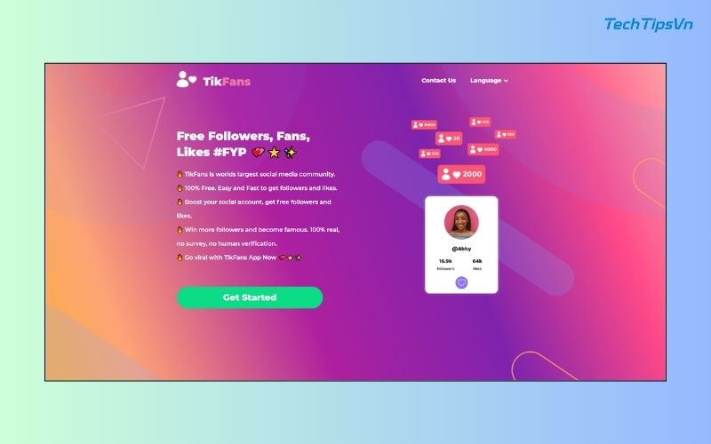 Top 7 web tăng follow TikTok miễn phí hiệu quả nhất 2025 Web tăng follow Tik Tok miễn phí