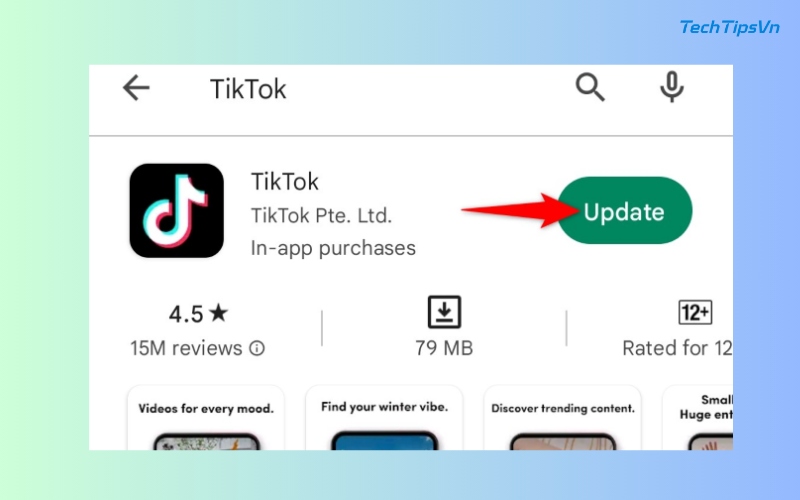 Cập nhật TikTok từ App Store hoặc CH Play để có giỏ hàng