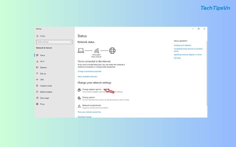 Change adapter options.