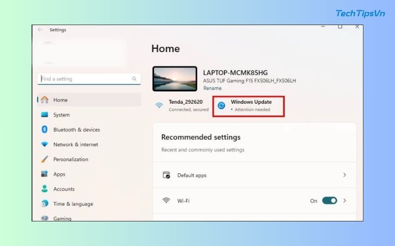 13 cách tăng tốc độ wifi cho laptop Win 11 đơn giản bạn nên thử Vào Settings → Windows Update