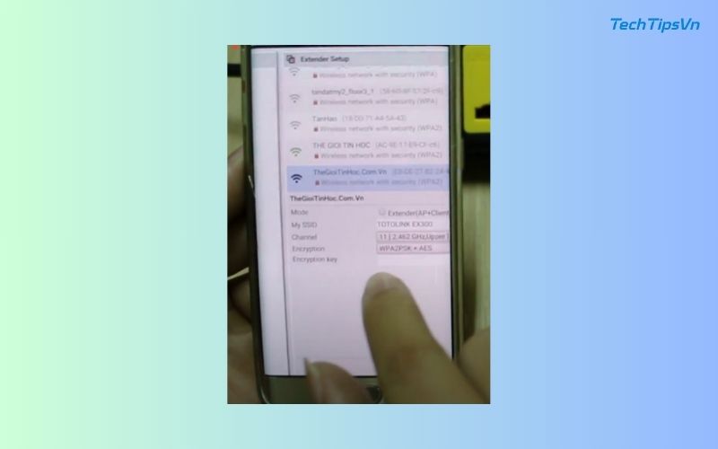 Cách cài đặt bộ kích sóng Wifi Totolink EX300 nhanh chóng Chọn WiFi nguồn và nhập mật khẩu