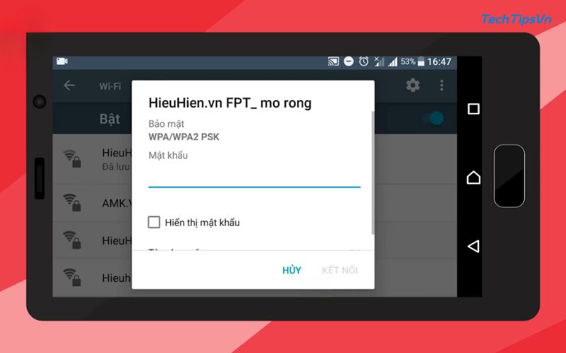 Lưu lại mật khẩu wifi mở rộng