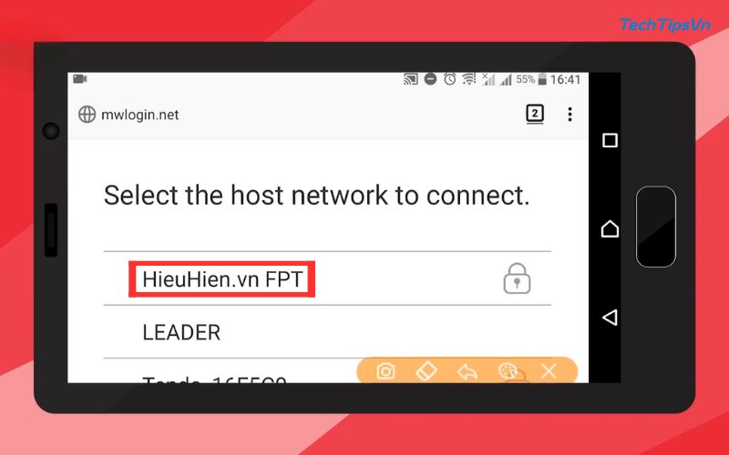 Chọn mạng wifi để kích sóng